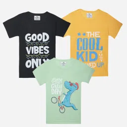 Vimal Jonney Girls Multicolor Printed T-Shirt (Pack Of 3) image 1