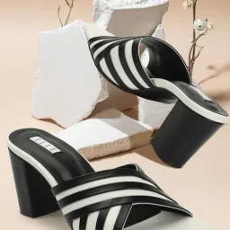 Elle Women's Black & White Casual Sandals-picture-24