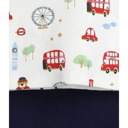 H by Hamleys Infants Boys White & Navy Printed Full Sleeves T-Shirt with Joggers image 5