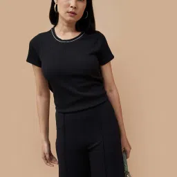 Code by Lifestyle Black Regular Fit Top image 1