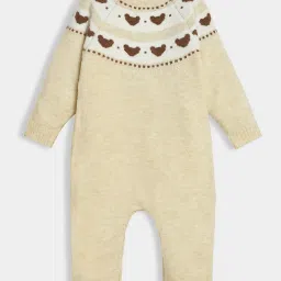 MiArcus Unisex Cream Self Design Full Sleeves Jumpsuit image 1