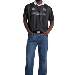 Guess Jeans Black Soccer Stripes Relaxed Fit Jersey image 3