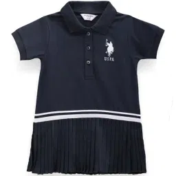 U.S. Polo Assn. Kids Navy Solid Polo Dress-image-21