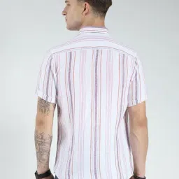 Monte Carlo White Regular Fit Stripes Shirt image 2