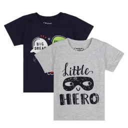 Dyca Boys Grey & Navy Printed T-Shirt (Pack Of 2) image 1