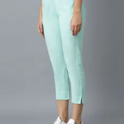 elleven from aurelia Elleven Turquoise Flat Front Trousers image 3