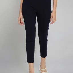 elleven from aurelia Elleven Dark Navy Flat Front Trousers image 1