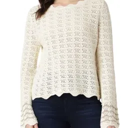 Guess Cream White Self LS Ines Regular Fit Sweater image 1