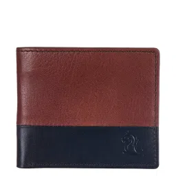 Kara Brown & Navy Formal Leather Bi-Fold Wallet for Men image 1