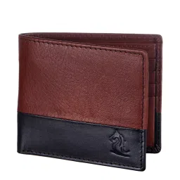 Kara Brown & Navy Formal Leather Bi-Fold Wallet for Men image 2