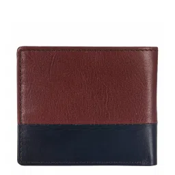 Kara Brown & Navy Formal Leather Bi-Fold Wallet for Men image 3