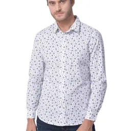 Woodland White Regular Fit Printed Cotton Shirt-picture-26