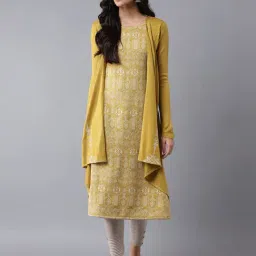 W Yellow Embroidered Shrug-image-56