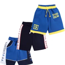 Todd N Teen Kids Blue & White Cotton Printed Bermunda-image-5