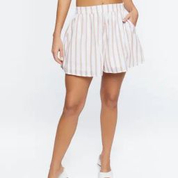 Forever 21 White Cotton Stripe Knit Shorts-picture-46