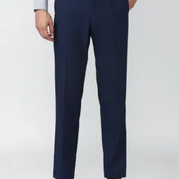 Van Heusen Navy Blue Regular Fit Trousers-picture-39