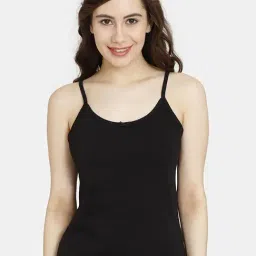 Rosaline by Zivame Black Cotton Camisole-image-34