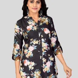Saree Swarg Black Printed Short Kurti image 1