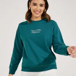 Styli Green Printed Sweatshirt image 1
