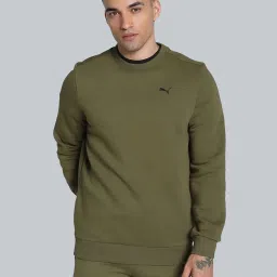 Puma Green Regular Fit Texture Sweatshirt image 1