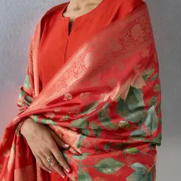 Vark by Westside Orange Solid Anarkali Ethnic Set image 4