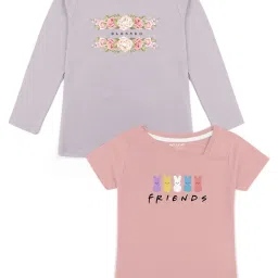 HELLCAT Mauve & Pink Printed T-Shirt (Pack Of 2) image 1