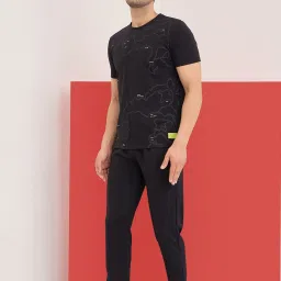 Sweet Dreams Black Cotton Regular Fit Printed Nightwear Set image 1