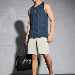 Technosport Slim Fit Round Neck Sports Gym Vest With Ventmesh MVP642NVMMED image 4