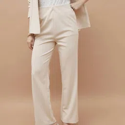 Code By Lifestyle Off White Regular Fit Trousers image 1