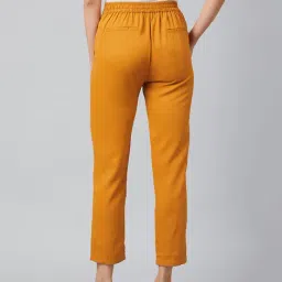 Marie Claire Mustard Mid Rise Regular Fit Trousers image 2