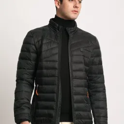 The Bear House Black Regular Fit Quilted Jacket image 1