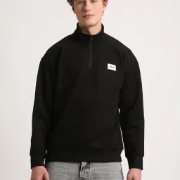 The Bear House Black Cotton Regular Fit Sweatshirt image 1