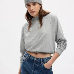 GAP Grey Regular Fit Solid Sweatshirt image 1