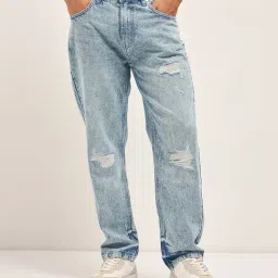 The Bear House Blue Straight Distressed Jeans-picture-27