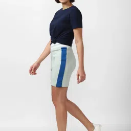 Forever 21 Light Green Stripes Knitted Shorts image 4