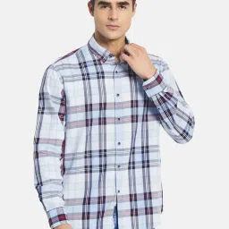 METTLE Sky Blue Regular Fit Check Shirt image 1