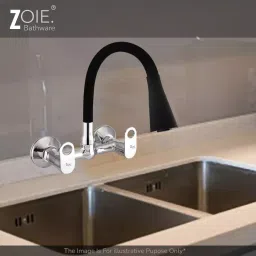 Zoie Orneo Brass Chrome Finish Sink Mixer Tap with Swivel Spout, Z31046 image 2