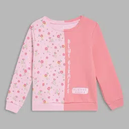 Blue Giraffe Girls Pink Cotton Printed Full Sleeves Sweatshirt-image-60