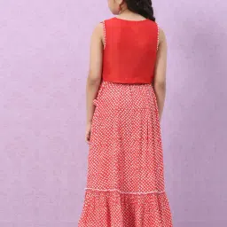 Biba Girls Red Embellished Lehenga Set image 3