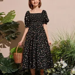 Bolly Lounge Girls Black Floral Party Dress image 1