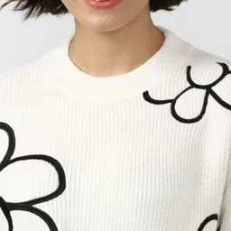 Forever 21 White Floral Print Sweater image 5
