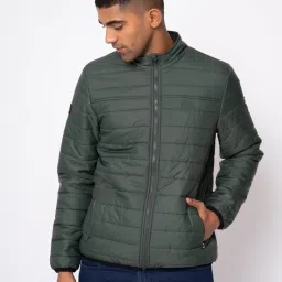 Royal Enfield Olive Full Sleeves Mock Collar Jacket image 1