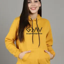 Gracit Yellow Printed Hoodie-image-88