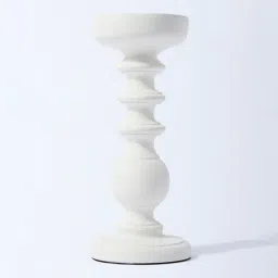 Westside Home White Sculptural Pillar Candle Stand-picture-31