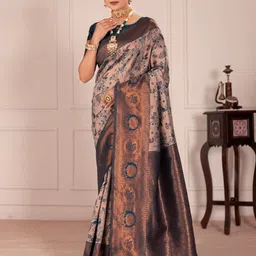 yourwish Ethnic Motifs Zari Silk Cotton Banarasi Saree-picture-31