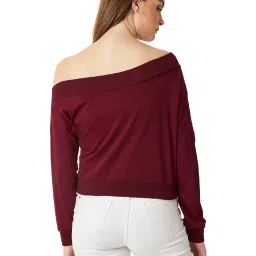 Miss Chase Maroon Full Sleeves Sweatshirt image 2