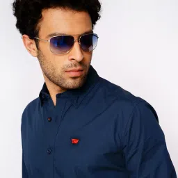 Royal Enfield Navy Regular Fit Shirt image 4