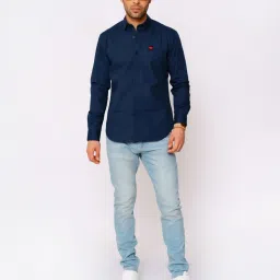 Royal Enfield Navy Regular Fit Shirt image 5