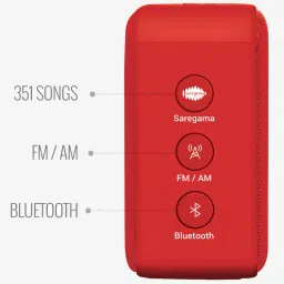 SAREGAMA Carvaan Mini Bengali SCM02 Portable Bluetooth Speaker (Sunset Red) image 3