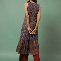 aarke Ritu Kumar Blue Printed Anarkali Kurta With Pant & Dupatta image 2